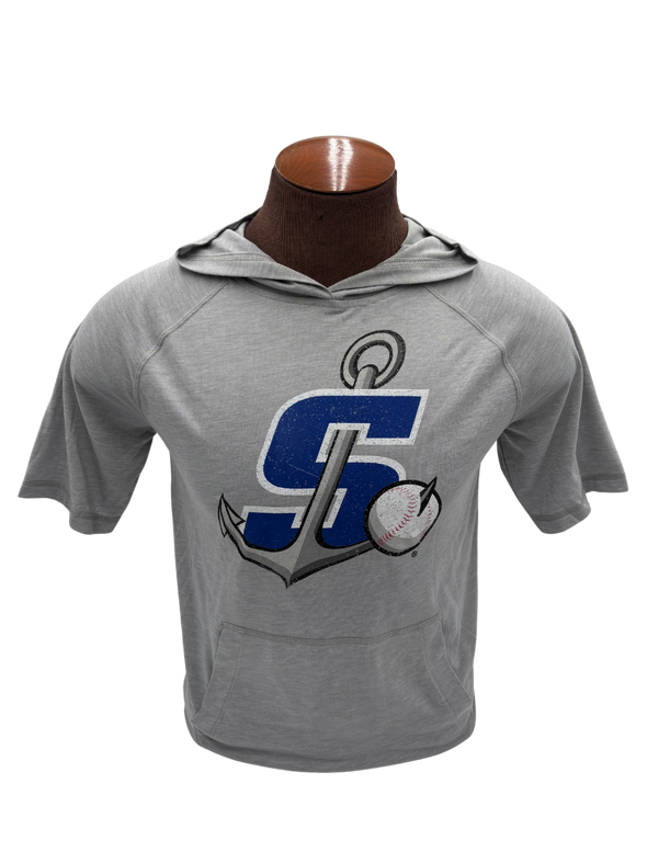 108 Stitches Grey Short Sleeve Hooded