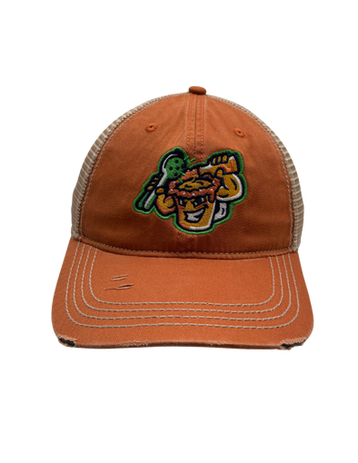 Cheladas Orange Distressed Trucker